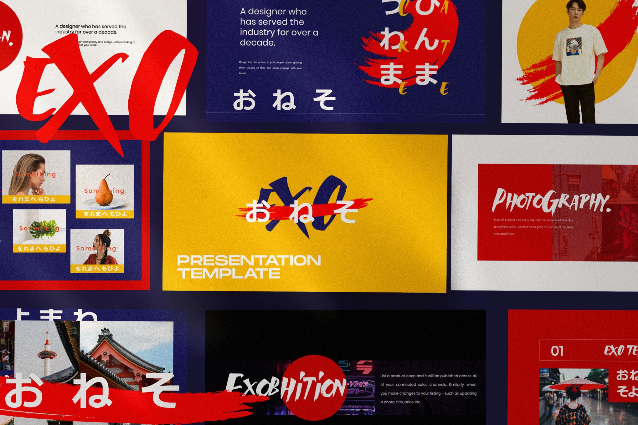 创意多用途日式风格商业计划书PPT幻灯片模板 EXO - Japanese Business Creative Design PPT_img_1