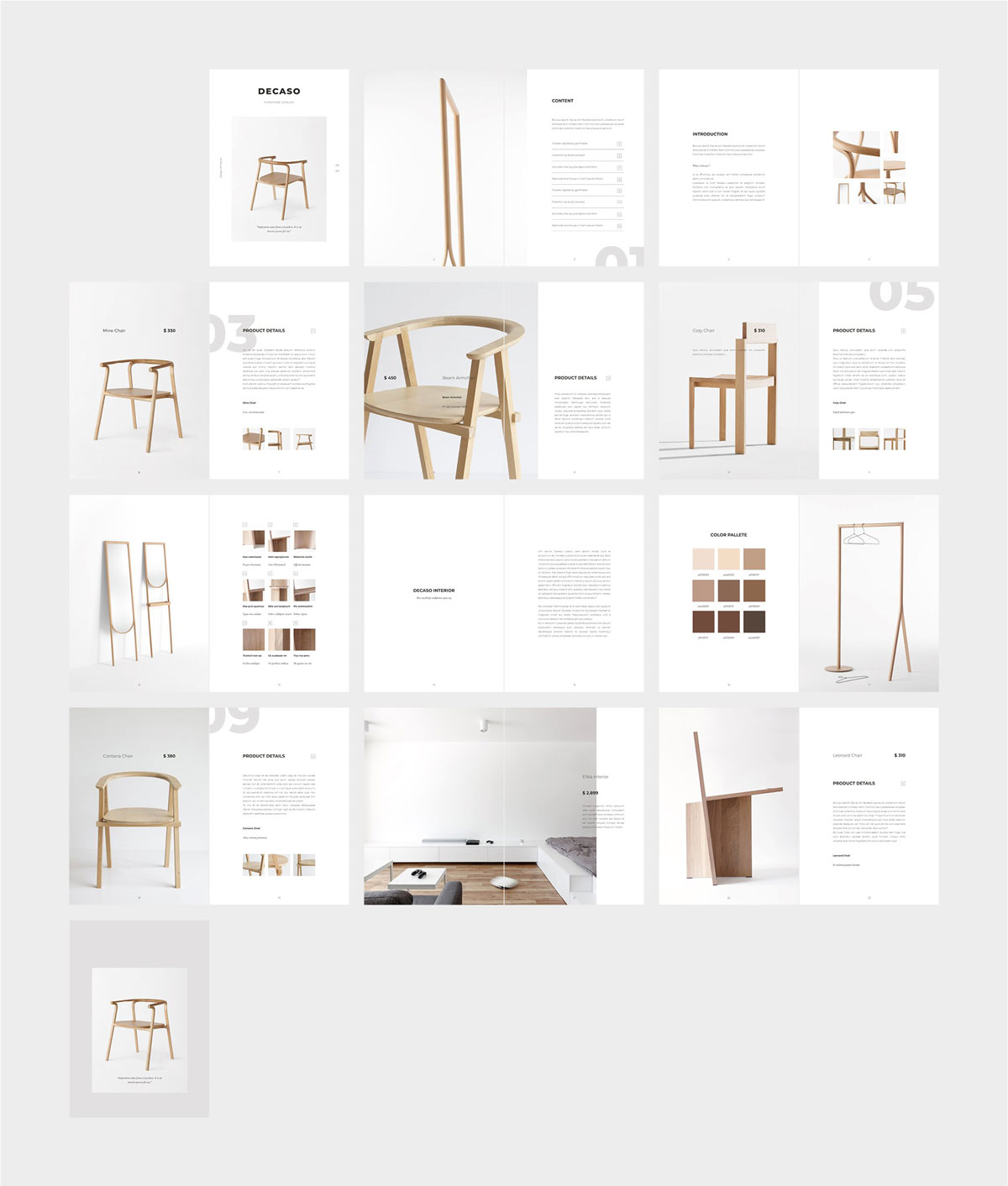 木质家具产品宣传册设计Indesign画册模板 DECASO Interior & Furniture Catalog_img_1