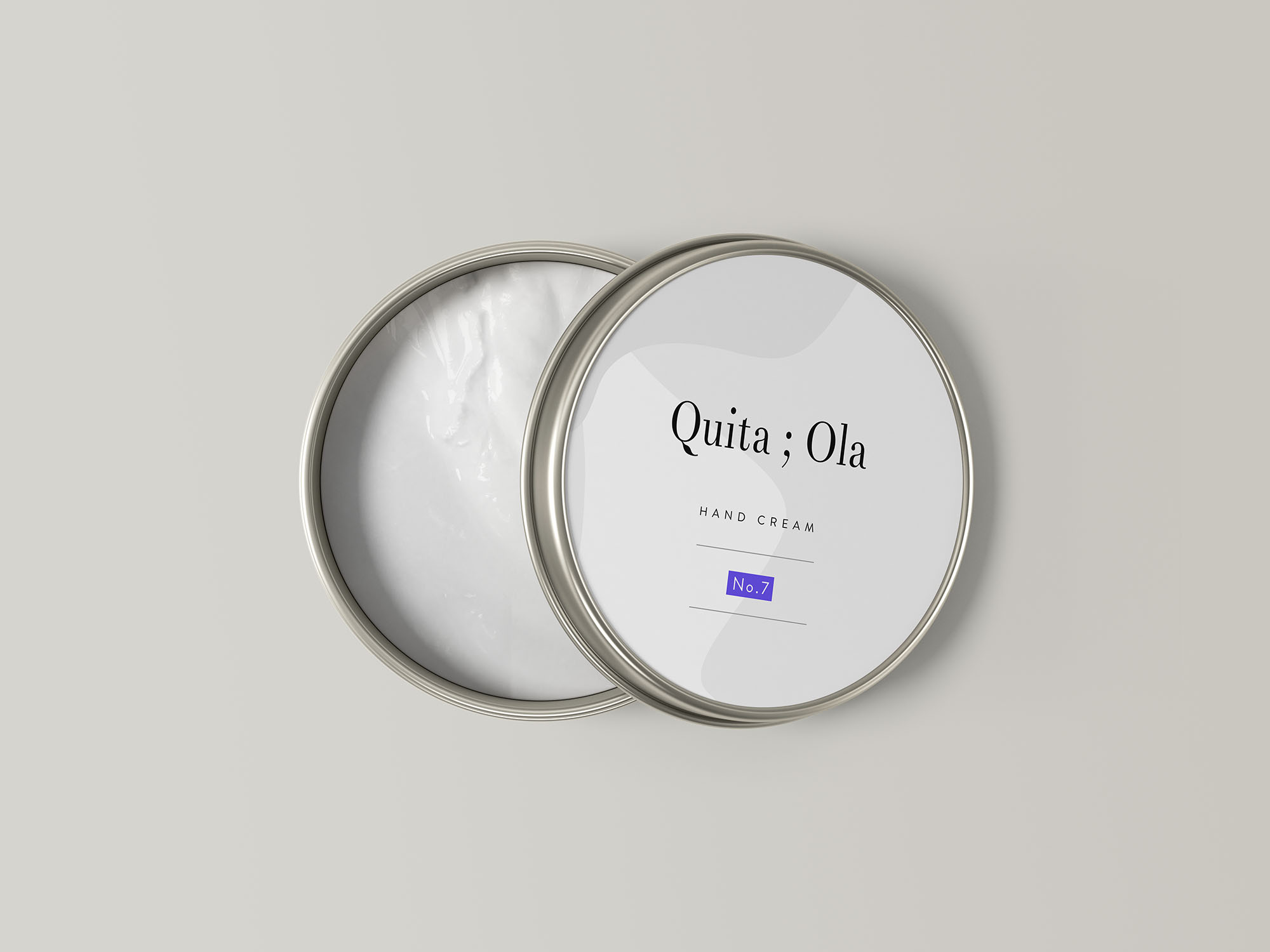 带盖护手霜&发蜡金属罐包装设计样机模板 Hand Cream Jar Mockup_img_1