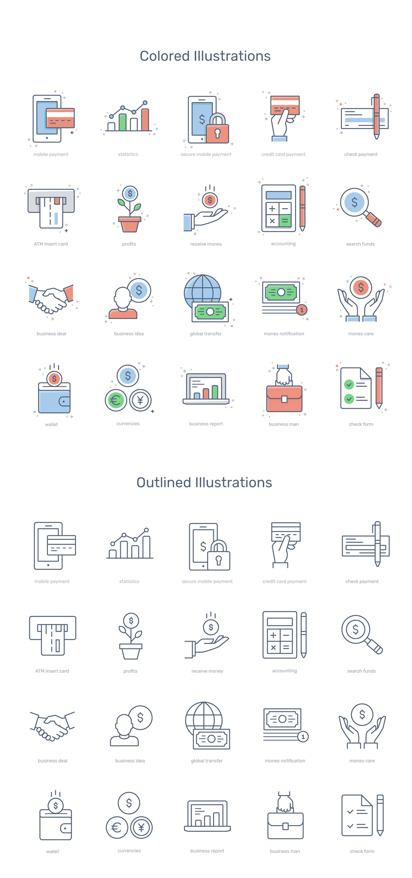 20个精美商业&金融服务微型插图集 Business & Finance Illustrations_img_1