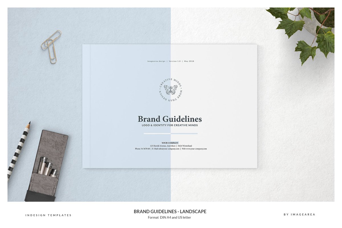 清新服装品牌VI手册标志指南画册模板 Brand Guidelines - Landscape_img_1