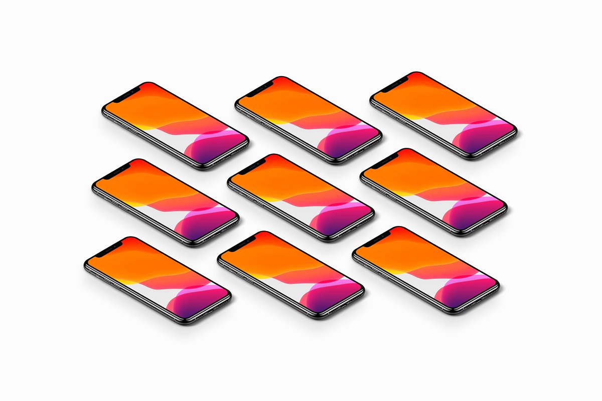 高品质iPhone 11 Pro苹果智能手机UI设计屏幕展示样机 Phone 11 Pro - 20 Mockups Scenes_img_1