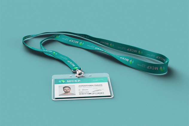 横版式挂绳工牌工作证样机PSD模板 Lanyard / Name Tag Badge MockUp_img_1