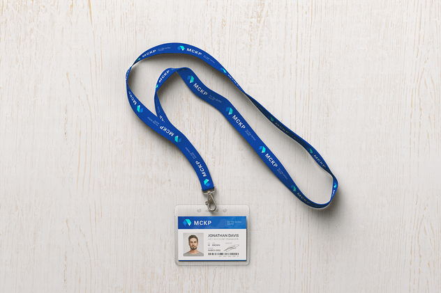 横版式挂绳工牌工作证样机PSD模板 Lanyard / Name Tag Badge MockUp_img_1