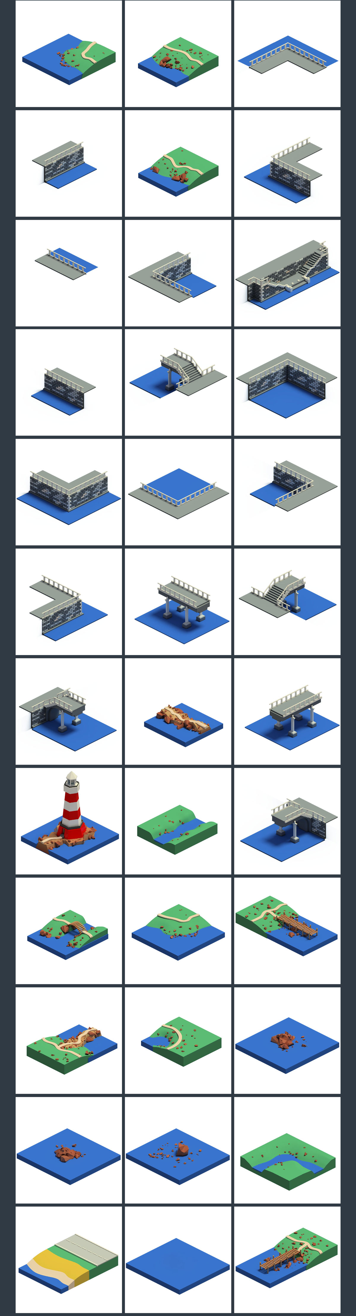 等距3D地图生成器游戏动画PNG立体元素图标 Mapita Isometric 3D Map Builder_img_1