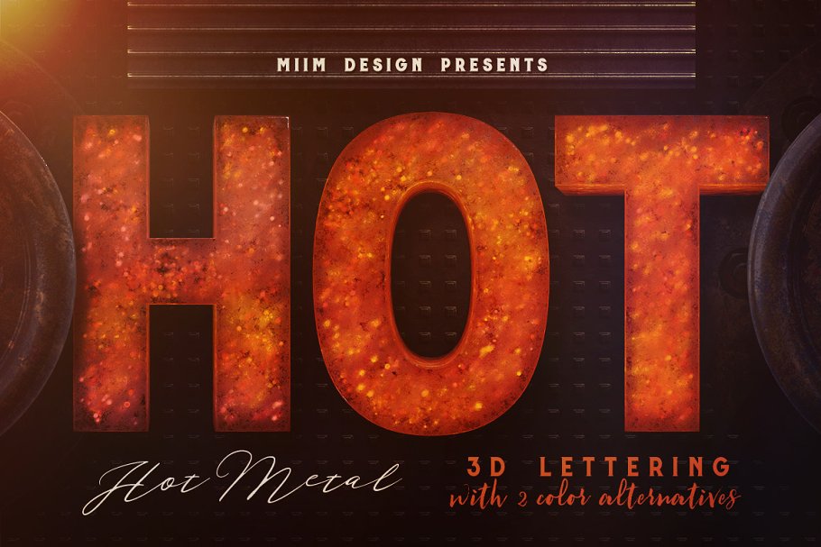 高分辨率3D文字工业金属质感设计素材合集 Hot Metal – 3D Lettering_img_1