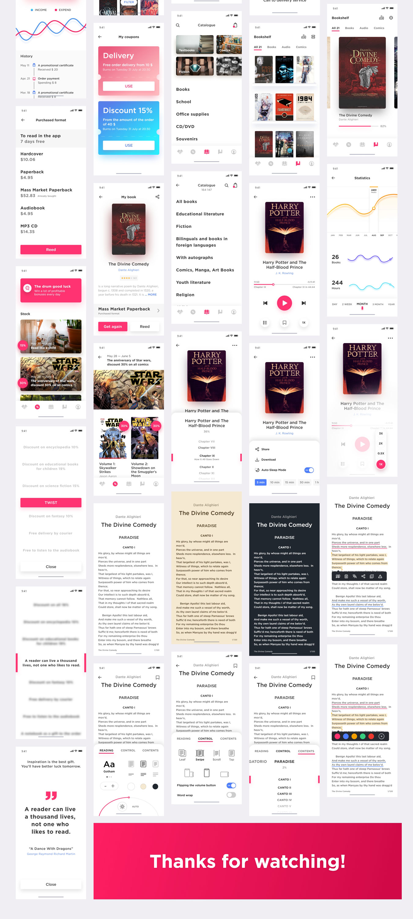 现代书籍在线阅读软件iOS商城应用程序UI设计套件 Bookstore UI Kit_img_1