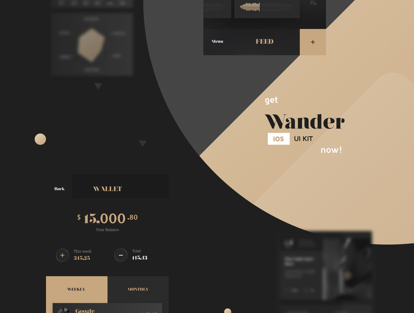 现代优雅灰色系音乐&视频APP应用软件UI设计套件 Wander UI Kit_img_1