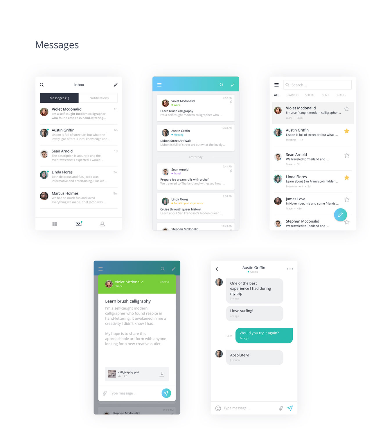 社交软件APP应用UI设计套件 Mint UI kit_img_1