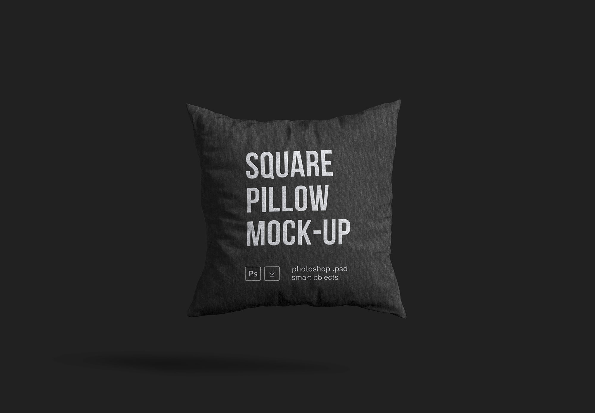 简单的浮动方形枕头样机PSD模板 Square Pillow Mockup_img_1