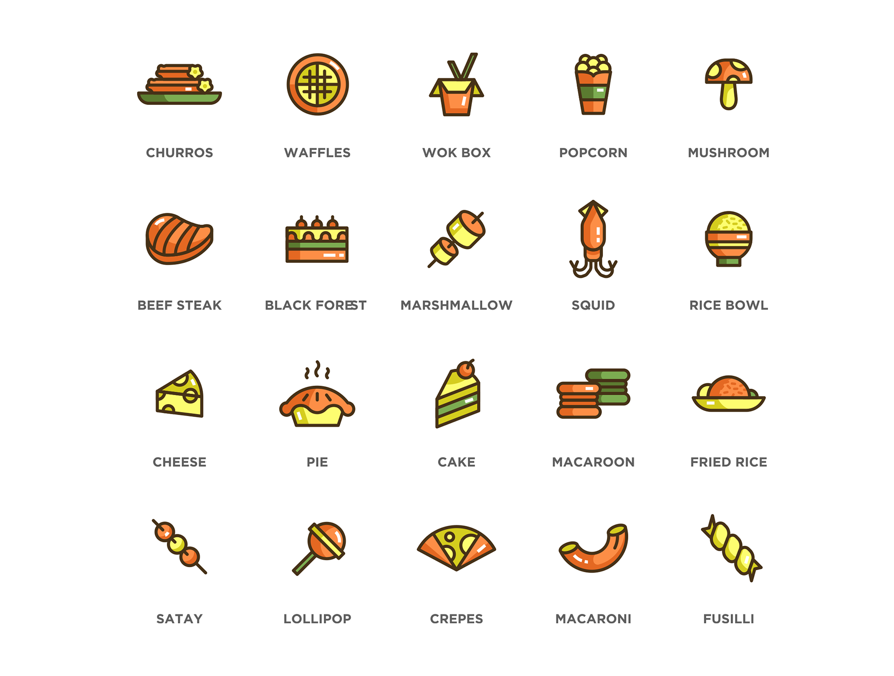 100款食物和饮料矢量图标 100 Food & Drinks Icons_img_1