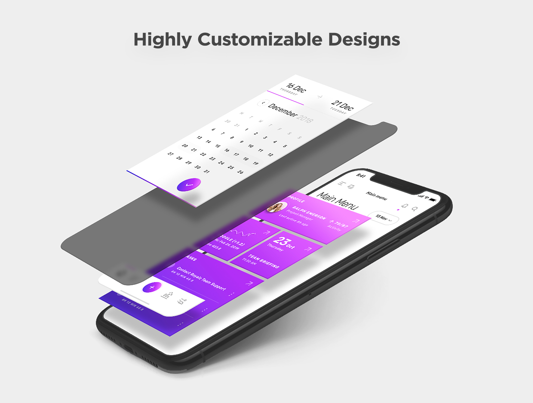 现代精美功能丰富的仪表板和管理iOS APP UI套件 Vesper - Dashboard iOS UI Kit_img_1