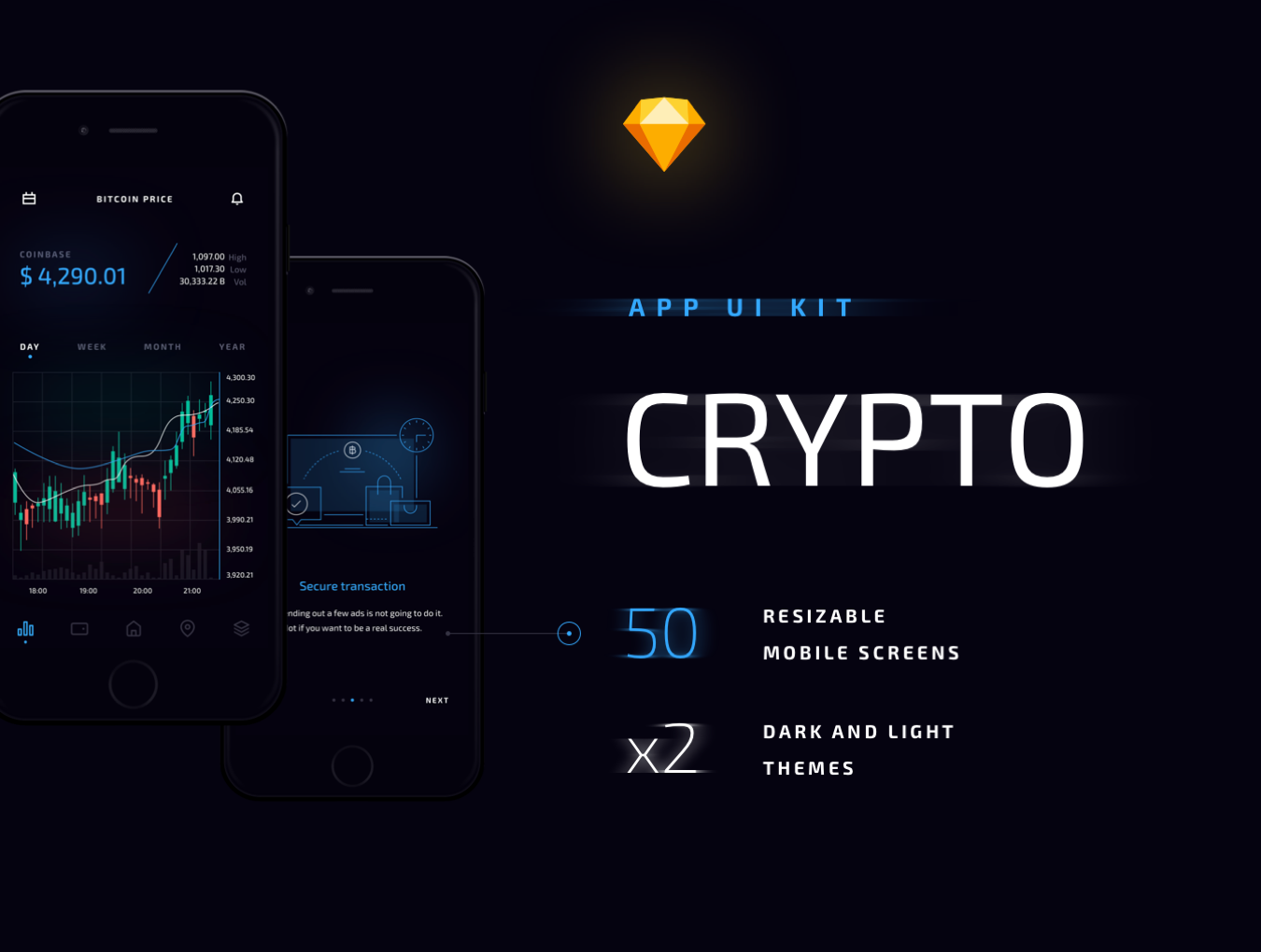 精美财务货币股票管理平台APP UI套件 Crypto Mobile UI Kit_img_2