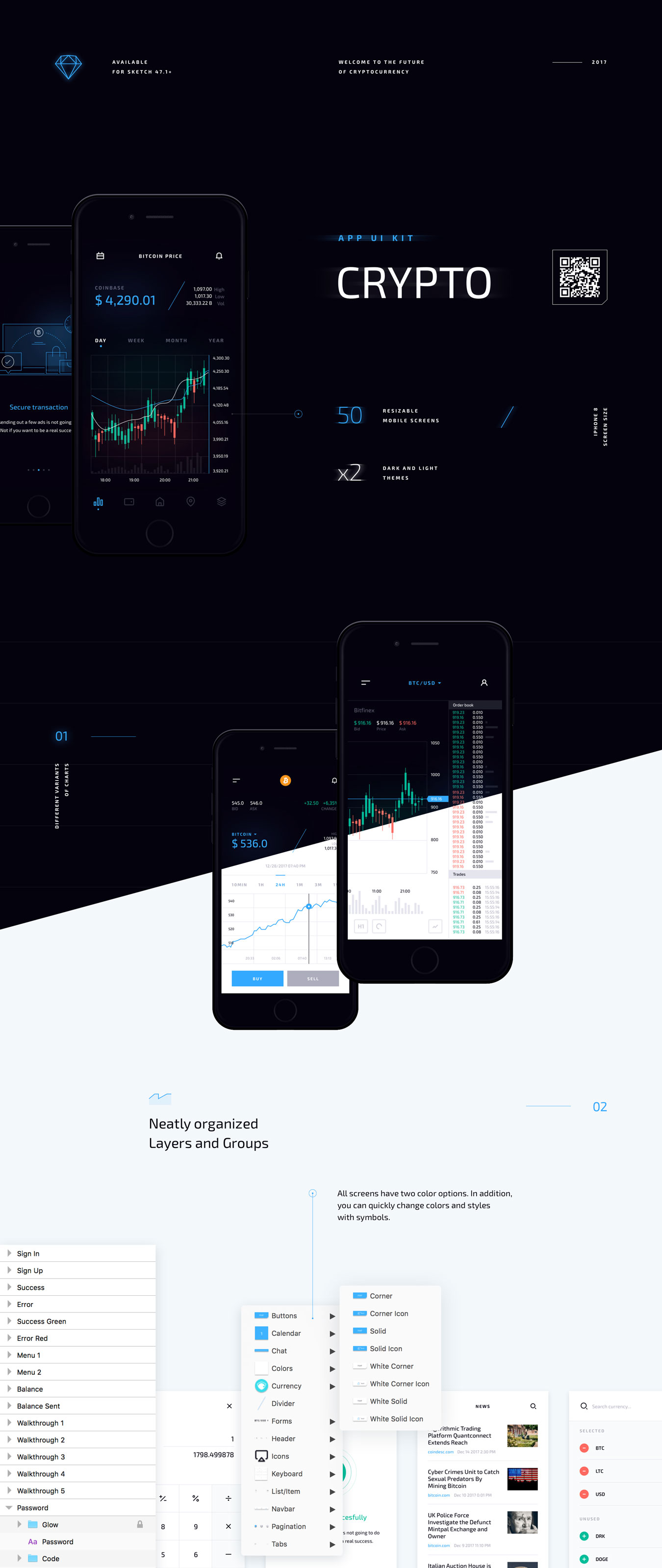 精美财务货币股票管理平台APP UI套件 Crypto Mobile UI Kit_img_2