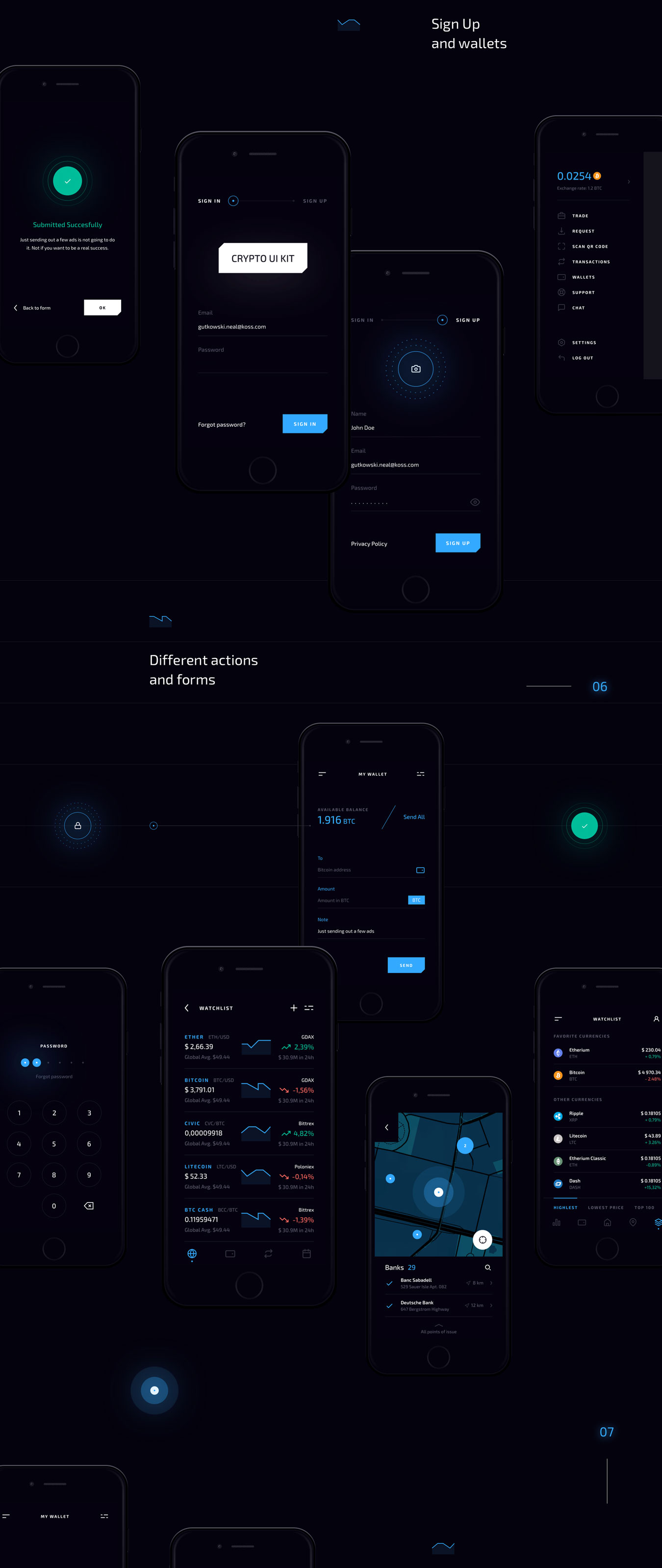 精美财务货币股票管理平台APP UI套件 Crypto Mobile UI Kit_img_2