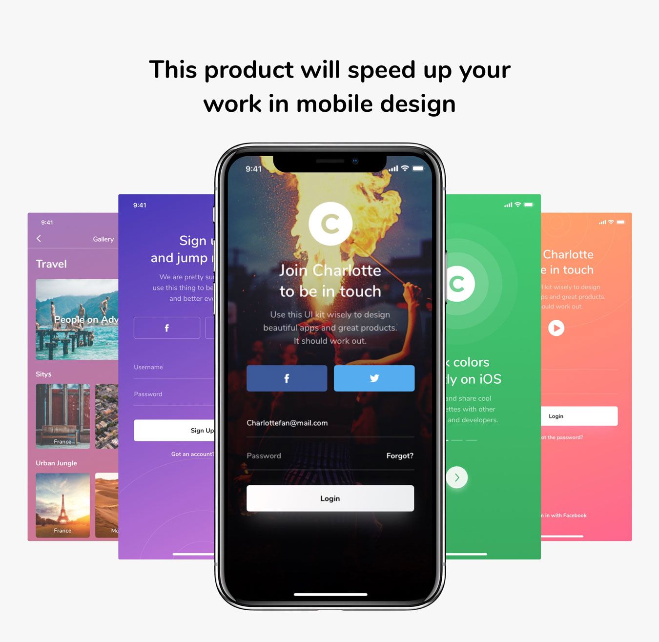 时尚的社交博客商城iPhone X iOS APP UI套件 Charlotte iOS UI Kit_img_2