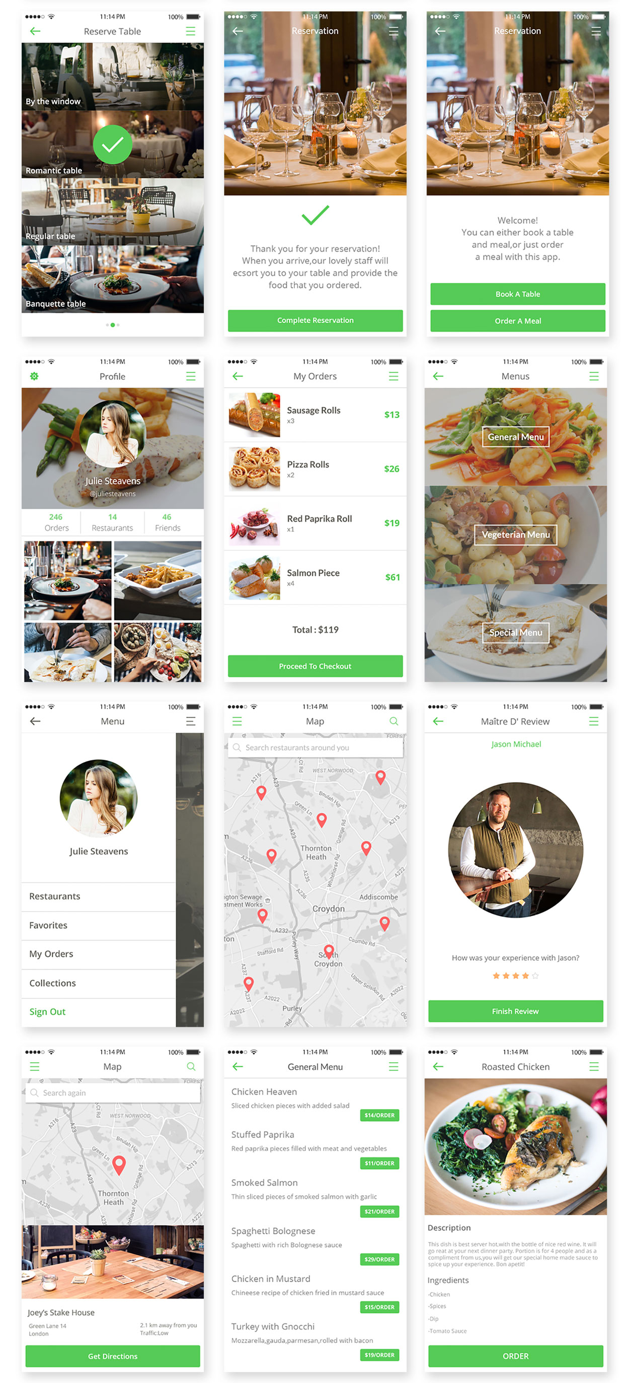 简约咖啡厅餐厅网上订餐APP UI套件 2Bite UI Kit_img_2