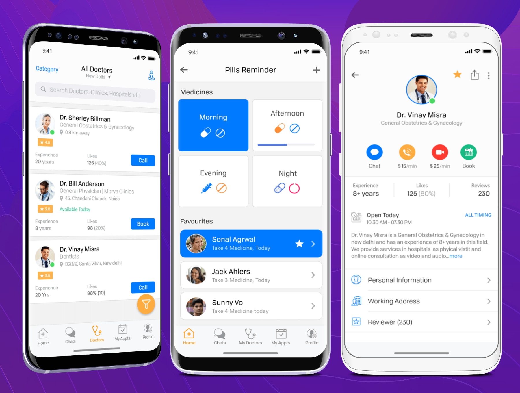 精美的在线咨询平台保健医疗Android APP UI套件 Healthcare medical UI Kit_img_2