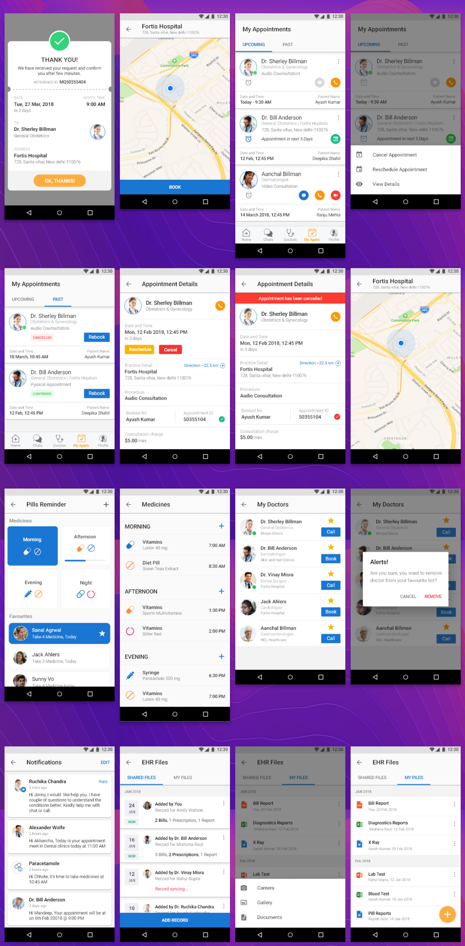 精美的在线咨询平台保健医疗Android APP UI套件 Healthcare medical UI Kit_img_2