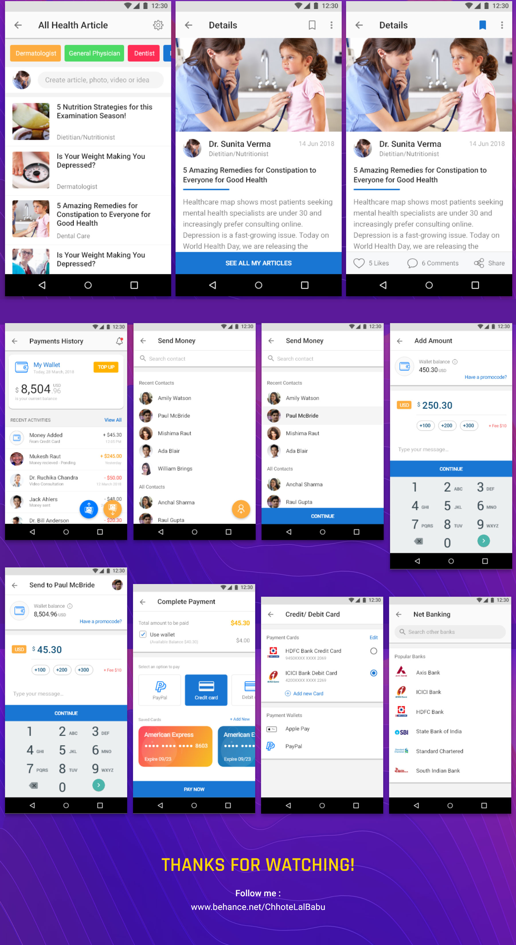 精美的在线咨询平台保健医疗Android APP UI套件 Healthcare medical UI Kit_img_2