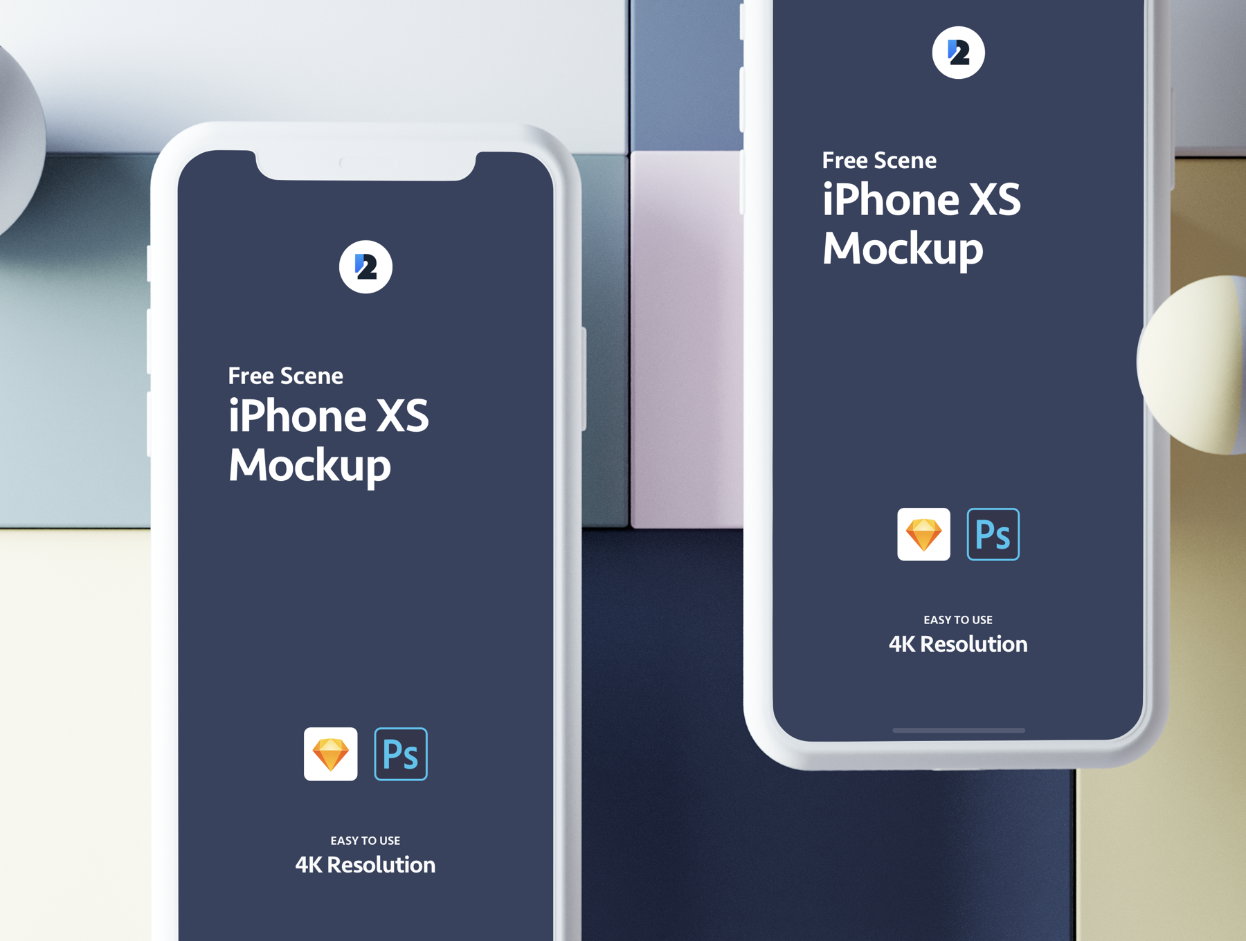 高品质应用程序设计iPhone XS展示样机 iPhone XS Scene Mockup 01_img_2