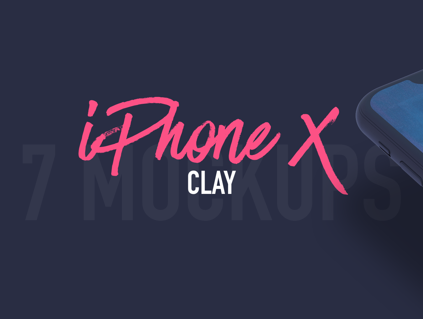 7个高品质逼真的iPhone X UI设计展示样机 7 Popular iPhone X Clay_img_2