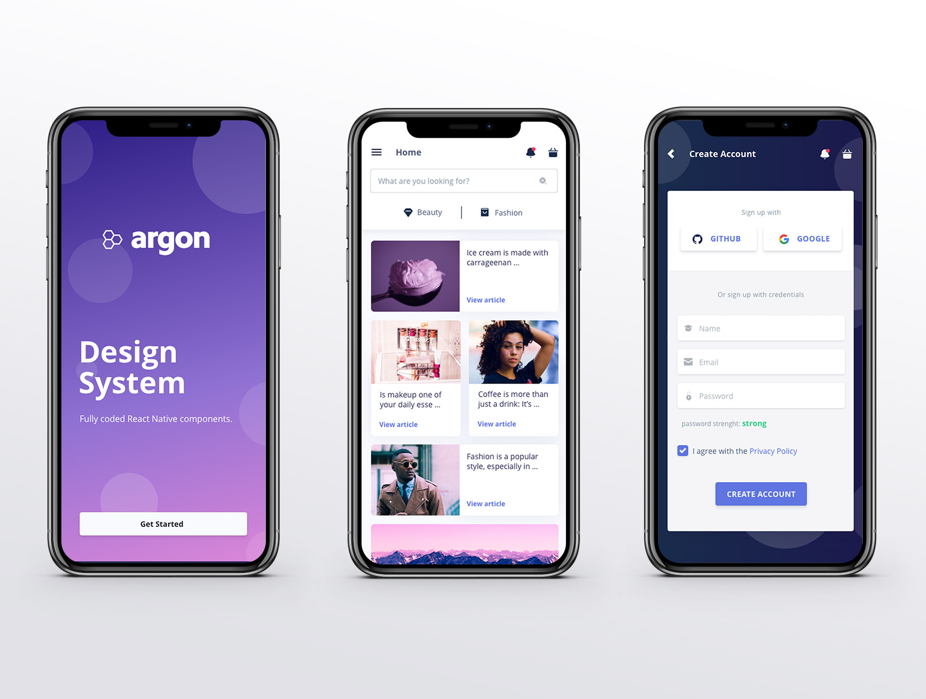 极简主义个人博客社交APP UI套件 Argon Mobile UI Kit_img_2