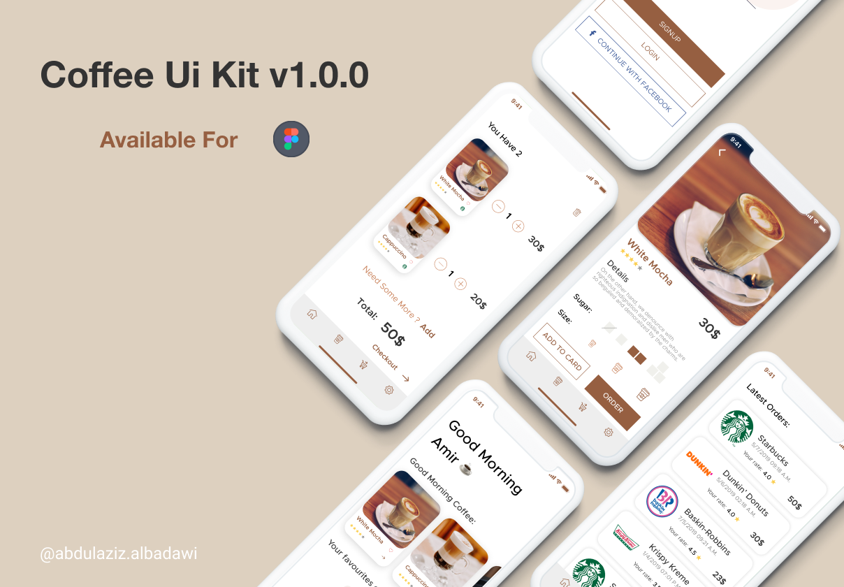 现代经典的咖啡在线订购iOS APP UI套件 Coffee Mix Ui kit_img_2