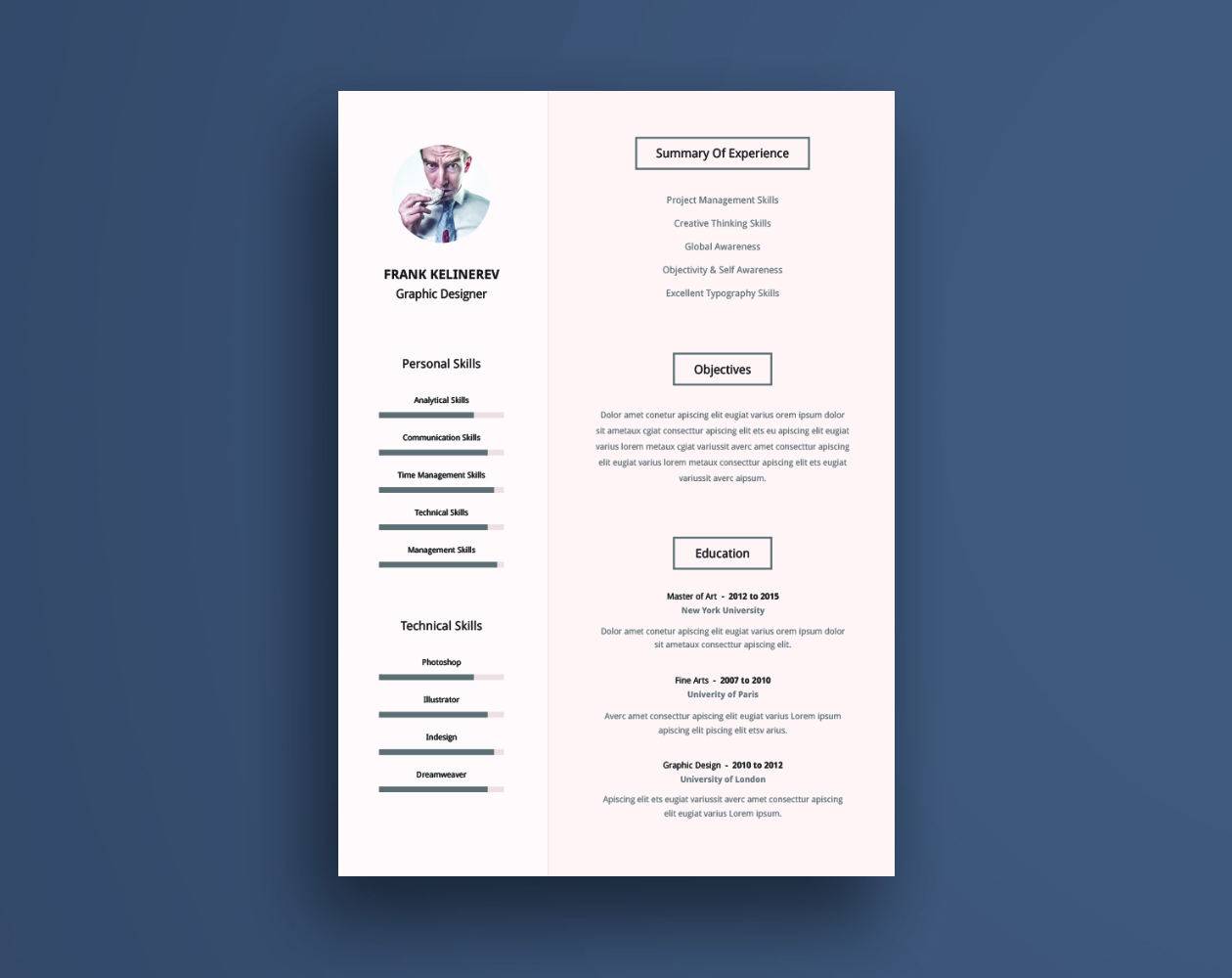 简约高级专业简历&求职信AI模板 Professional Resume Cv Template_img_2