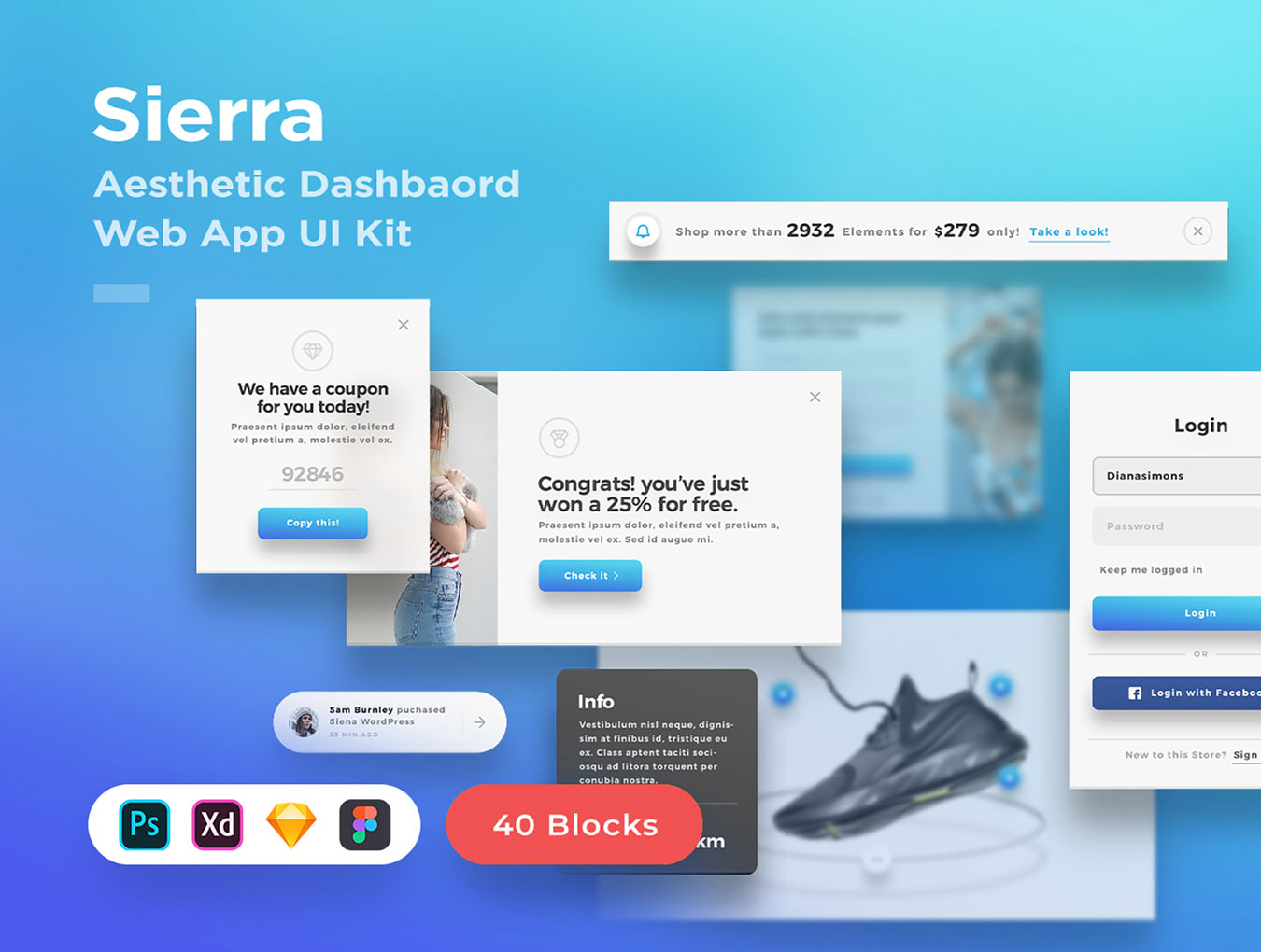 精美的服装鞋子电子商务Web UI套件 Sierra - E-commerce Web UI Kit_img_2