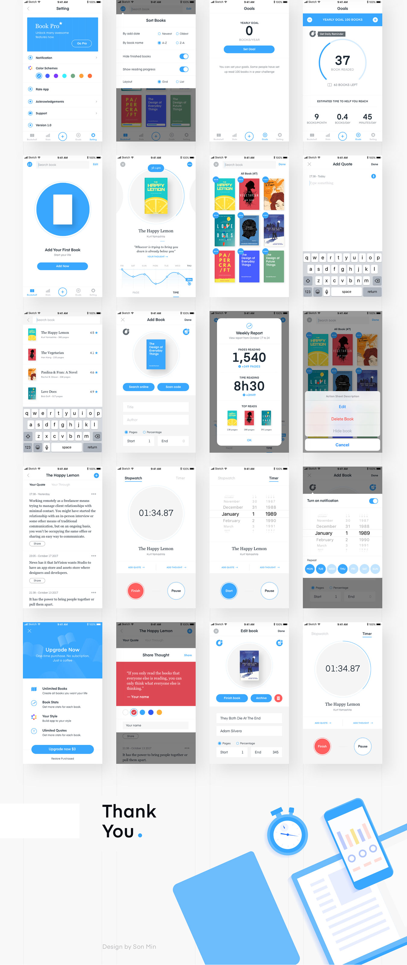 图书小说在线阅读跟踪应用APP UI套件 Policia UI Kits_img_2