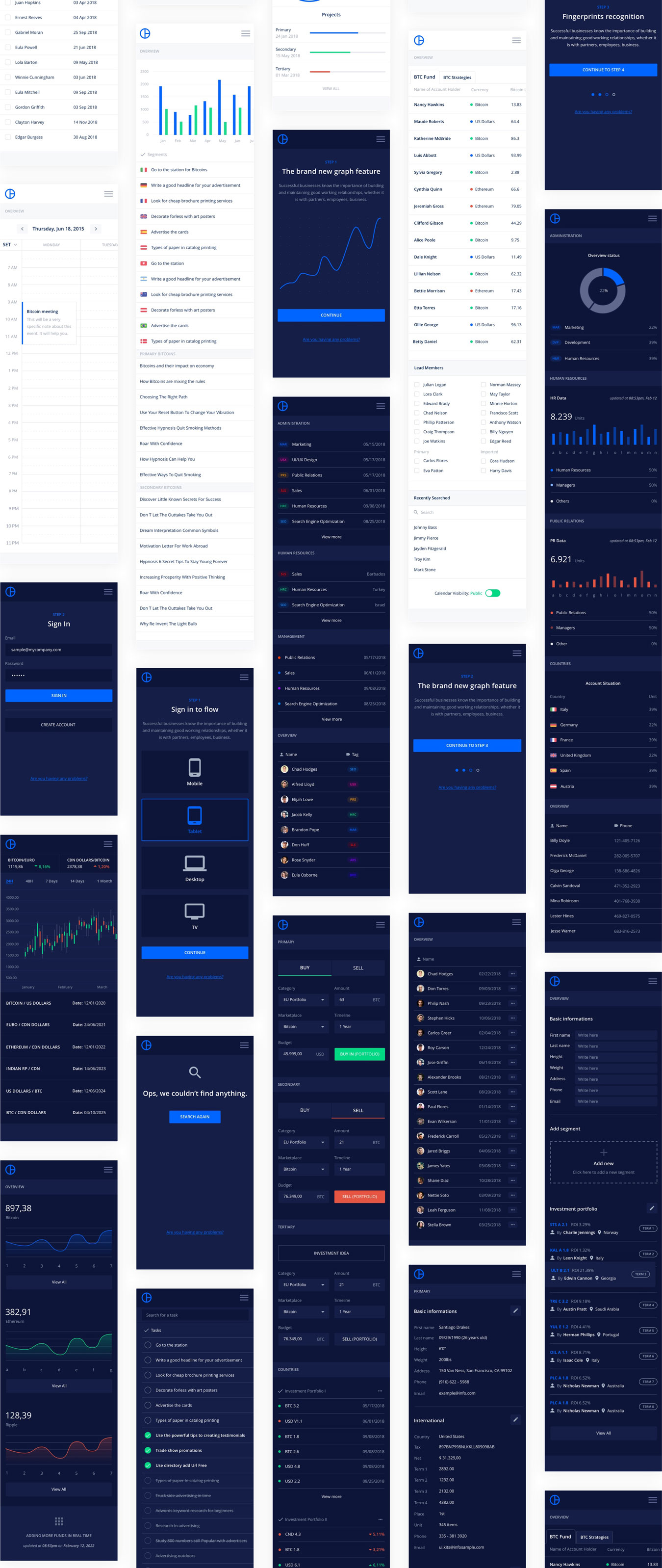 48个货币股票仪表板&股票管理后台手机Web UI套件 Mobile Crypto Web UI Kit_img_2