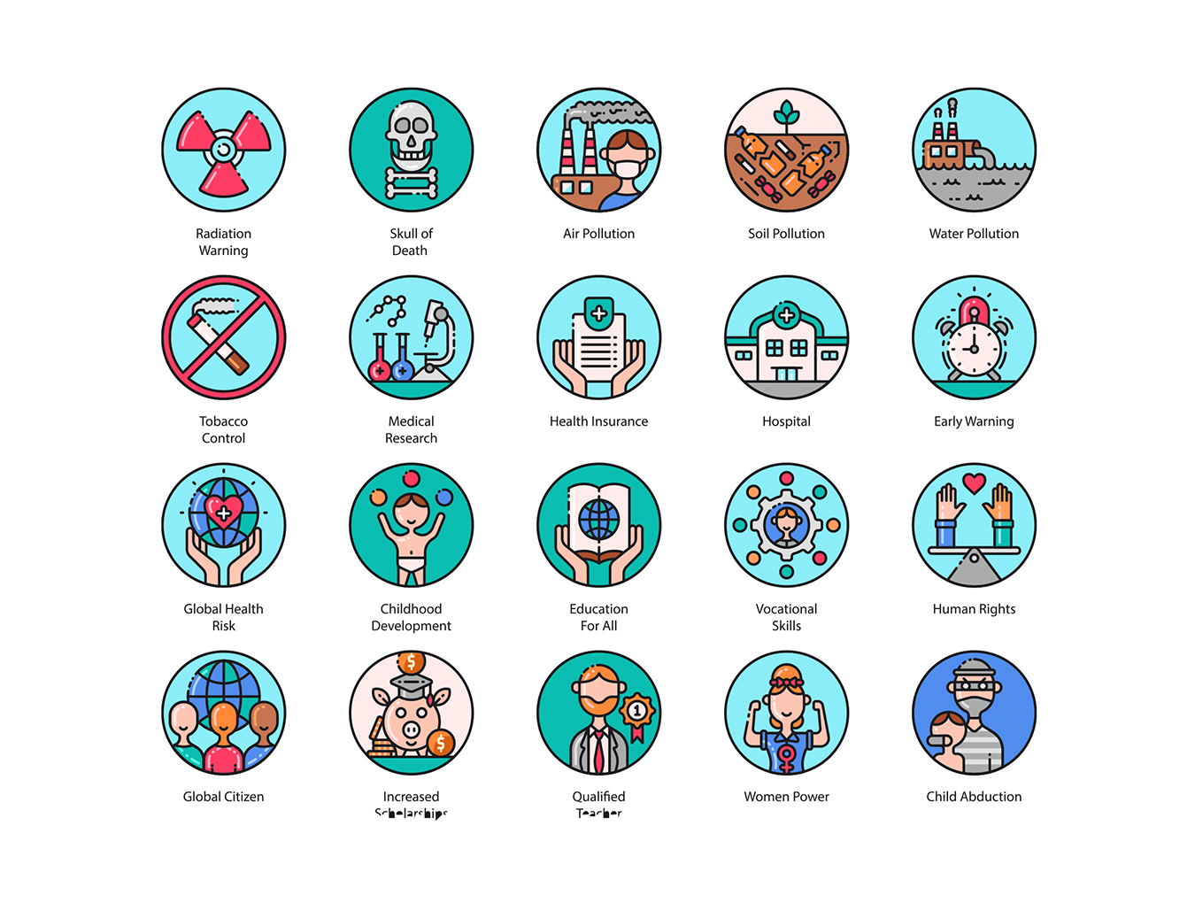 136可持续发展环境卫生矢量图标 136 Sustainable Dev. Icons_img_2