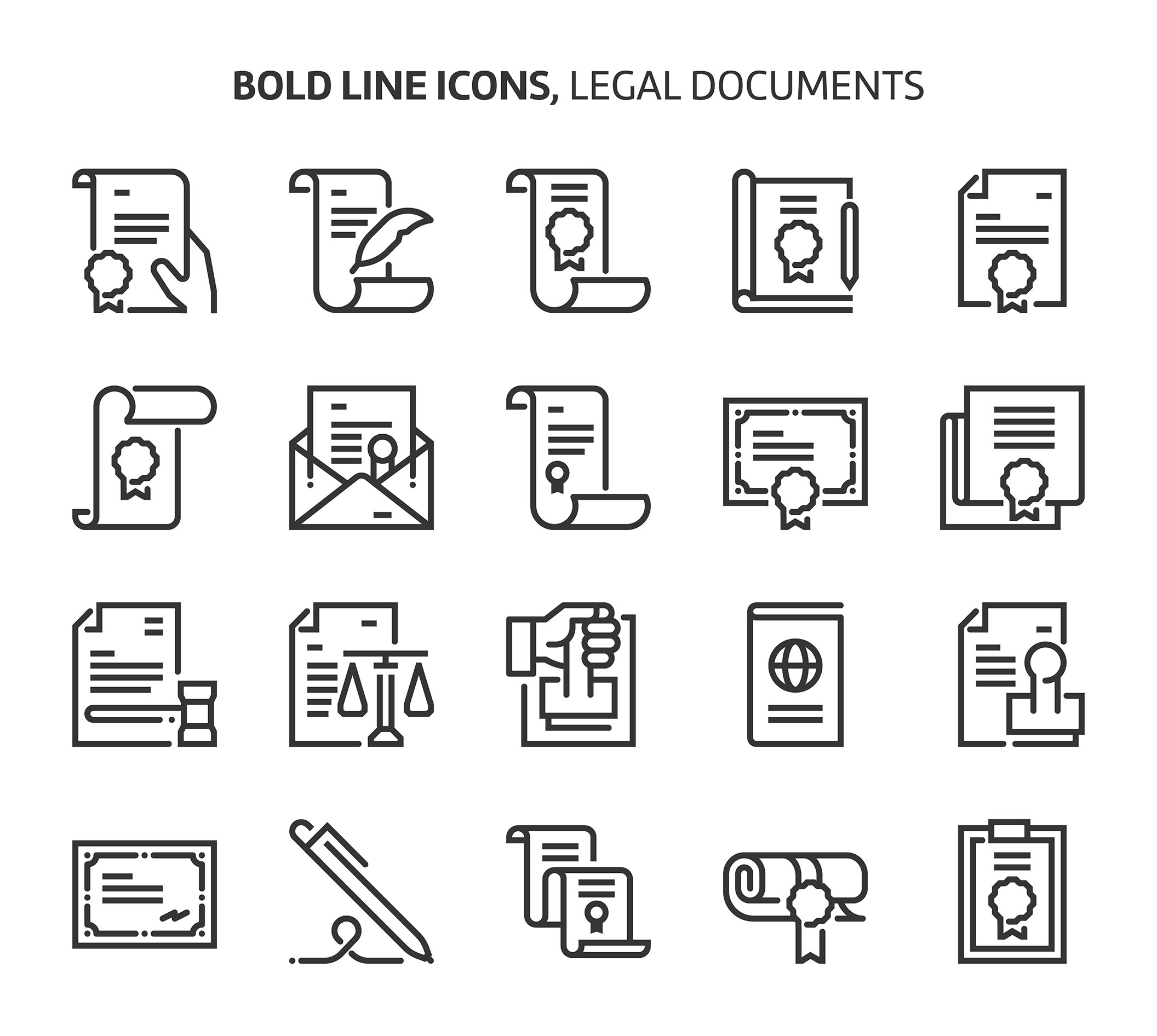 1280个粗线矢量图标ICON合集 Bold Line Icons_img_2