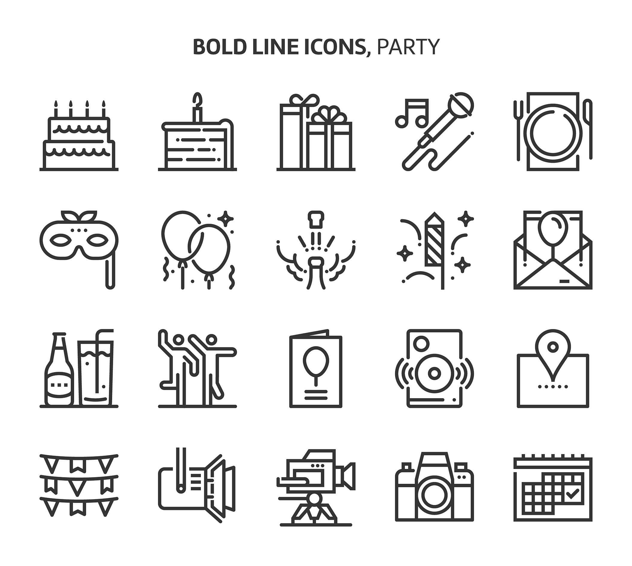 1280个粗线矢量图标ICON合集 Bold Line Icons_img_2