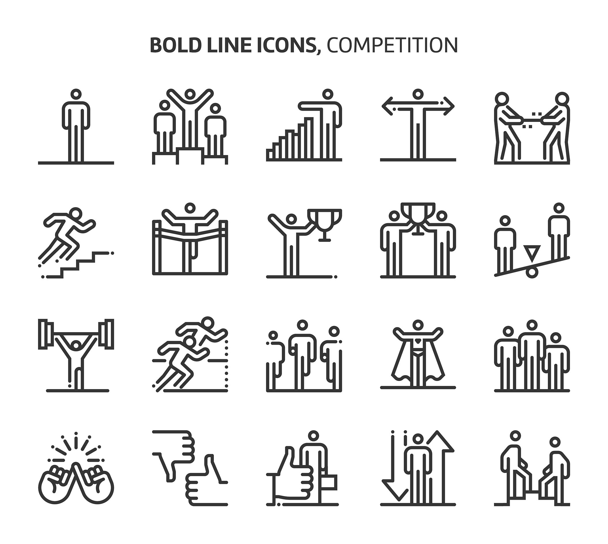 1280个粗线矢量图标ICON合集 Bold Line Icons_img_2