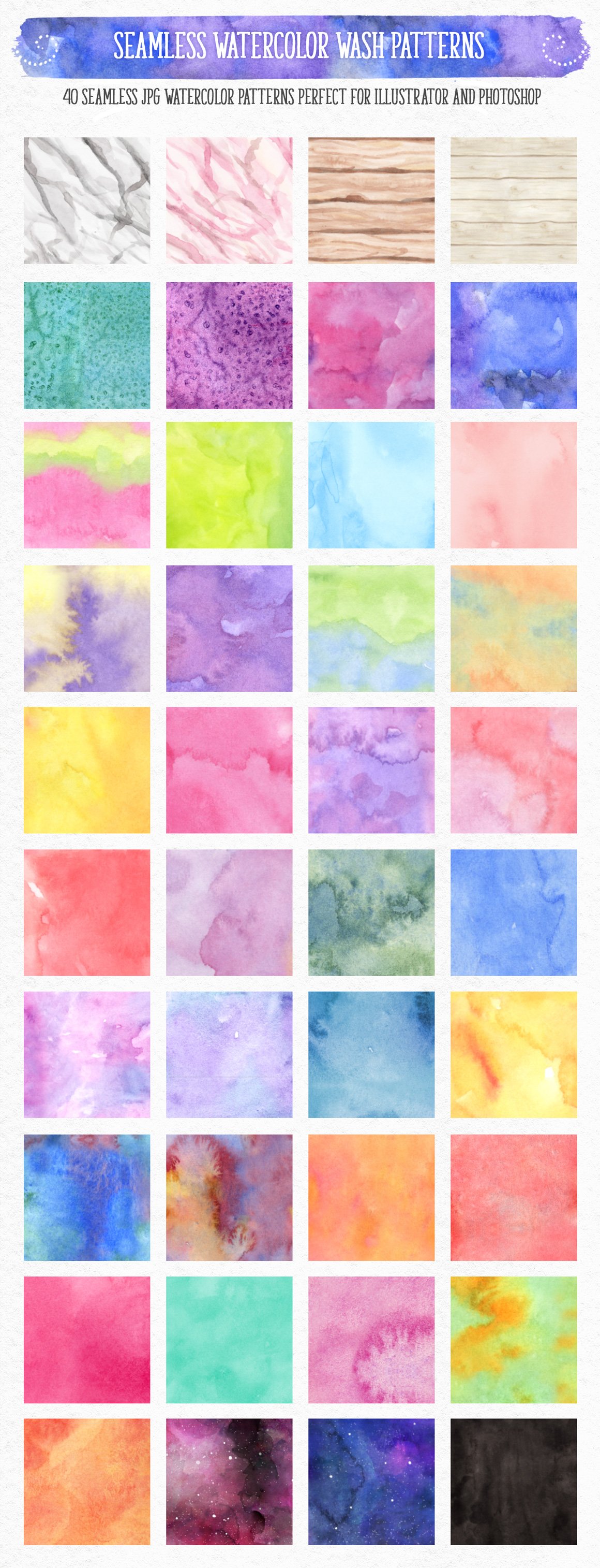 700多个木材大理石空间水彩纹理工具包 New Watercolor Texture Toolkit_img_2