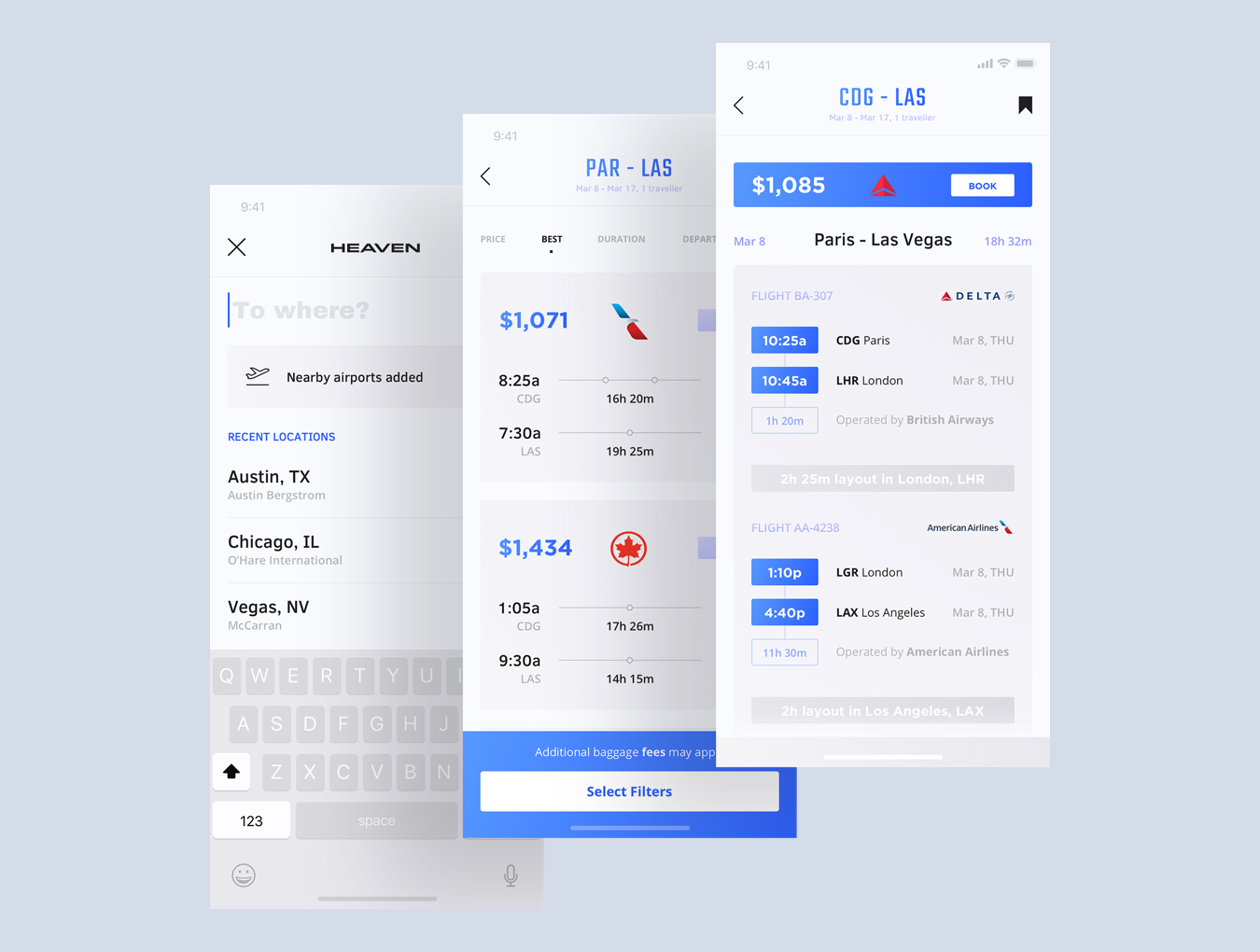 精选免费令人印象深刻的旅行移动应用程序iOS UI套件 Heaven Mobile App UI Kit_img_2