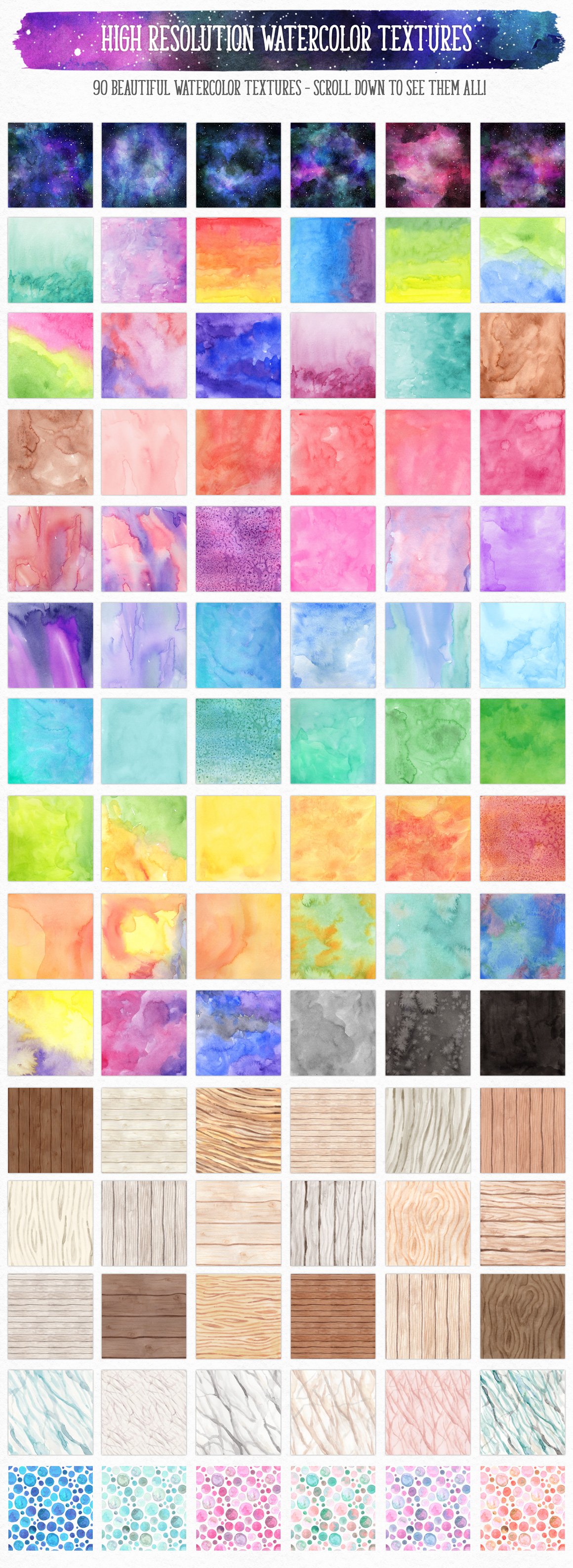 700多个木材大理石空间水彩纹理工具包 New Watercolor Texture Toolkit_img_2