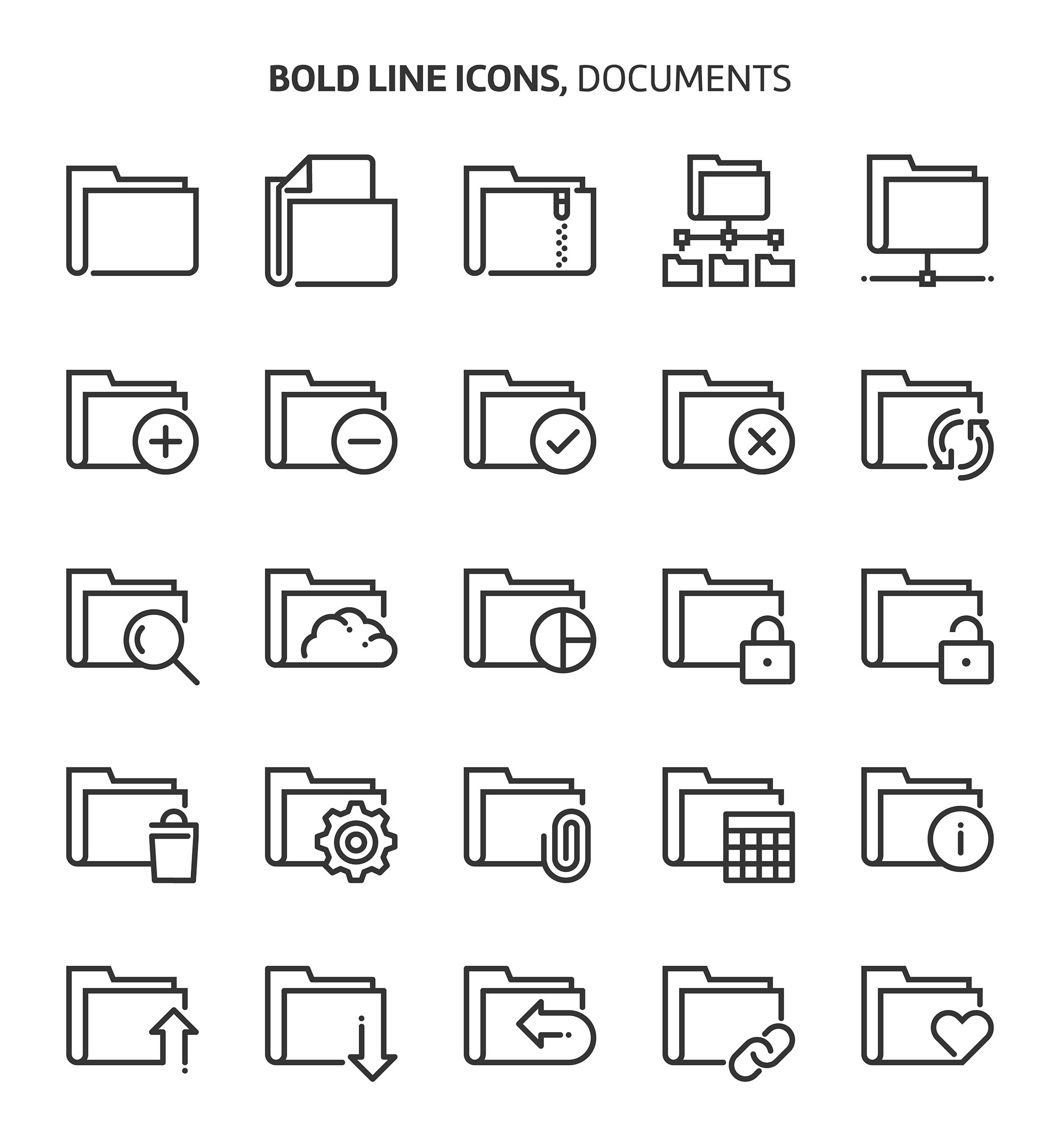 1280个粗线矢量图标ICON合集 Bold Line Icons_img_2