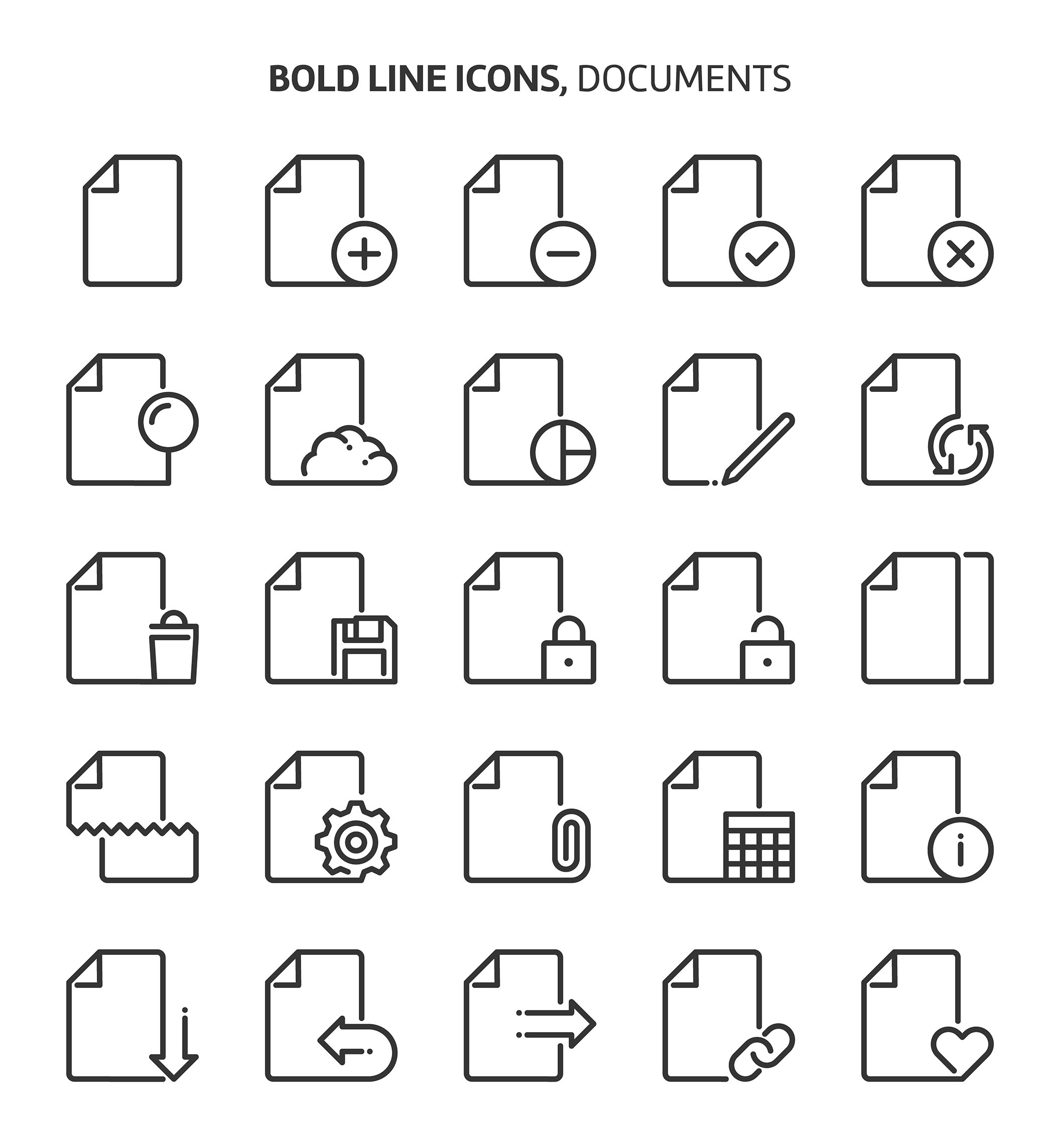 1280个粗线矢量图标ICON合集 Bold Line Icons_img_2