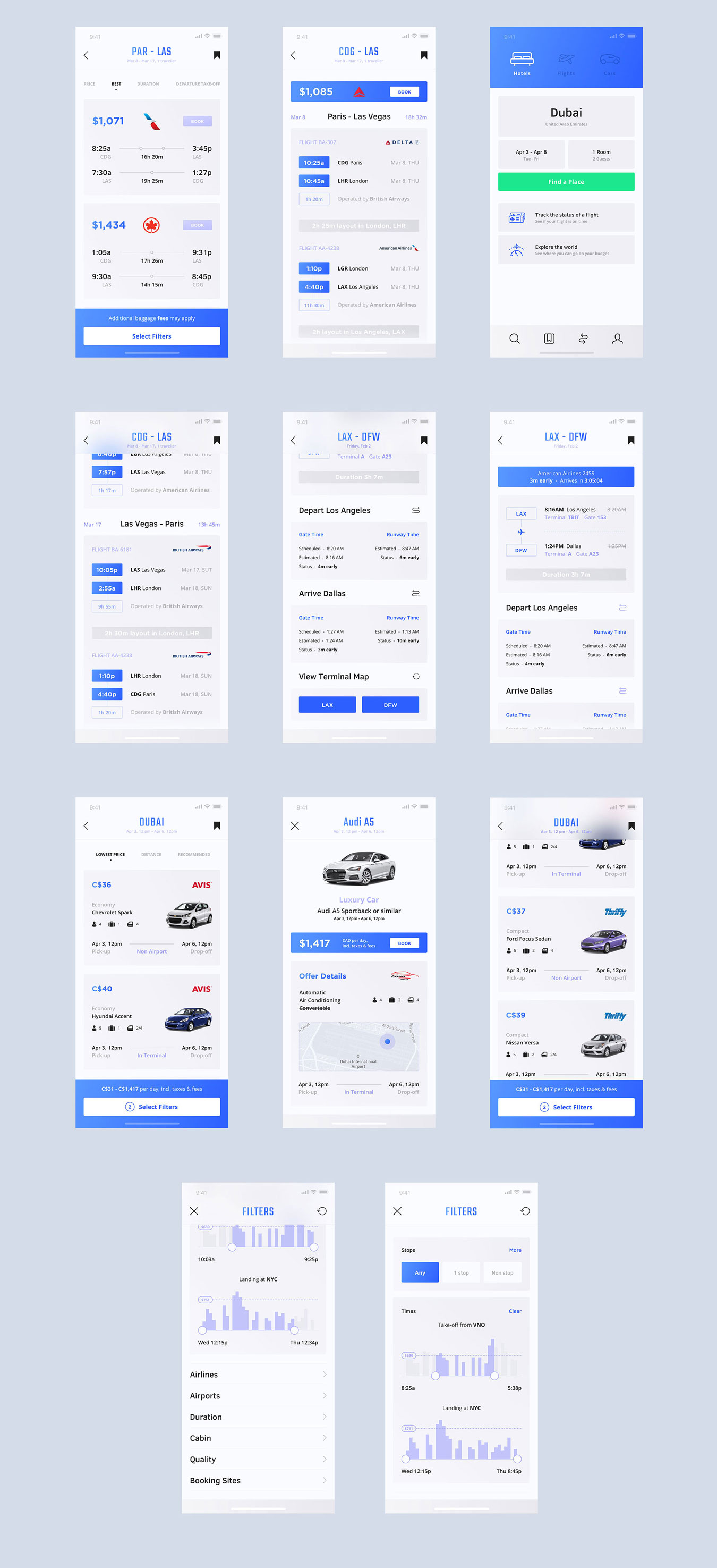 精选免费令人印象深刻的旅行移动应用程序iOS UI套件 Heaven Mobile App UI Kit_img_2