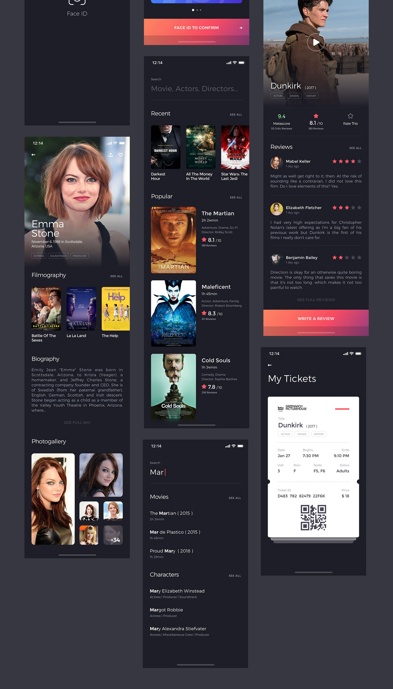 高品质社交电影票务预定iOS APP UI工具包 Kino iOS UI Kit_img_2