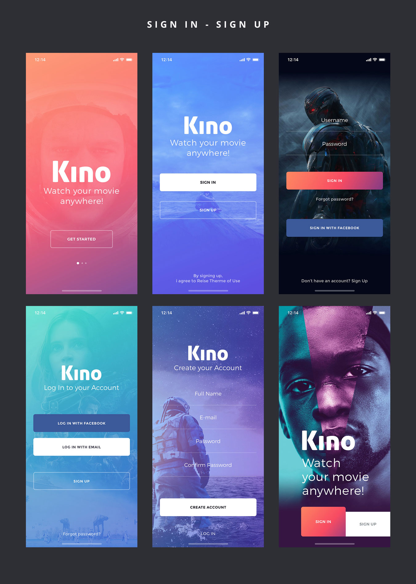 高品质社交电影票务预定iOS APP UI工具包 Kino iOS UI Kit_img_2