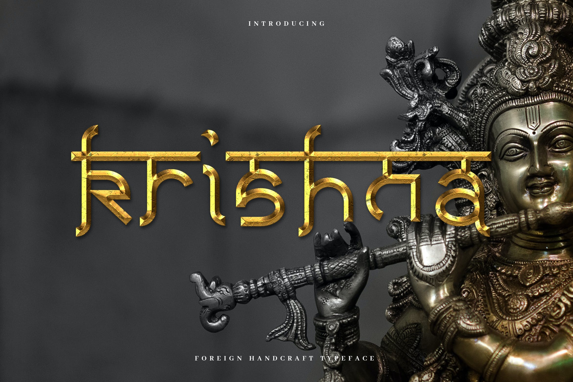 复古印度风衬线英文字体下载 Krishna - Authentic Indian Typeface_img_2