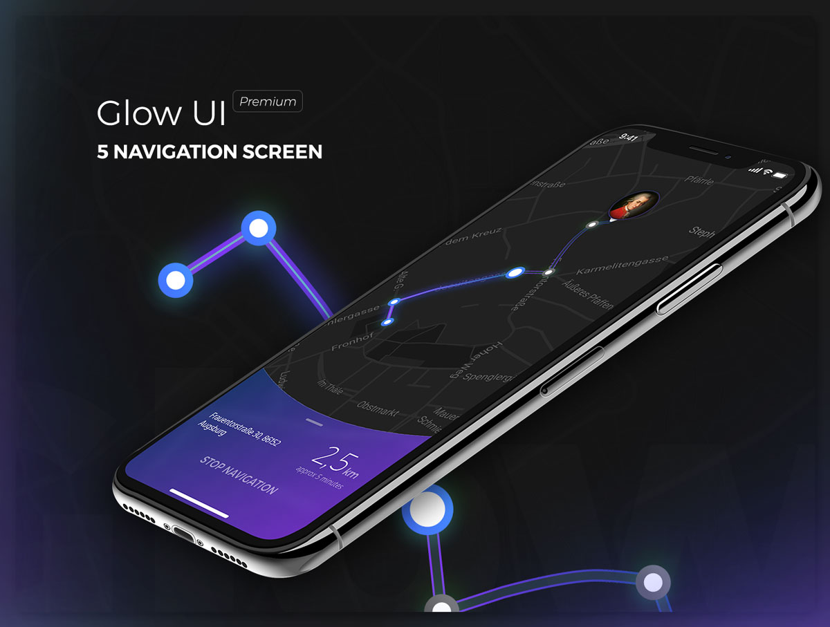 多功能社交商城导航APP UI套件 Glow UI_img_2