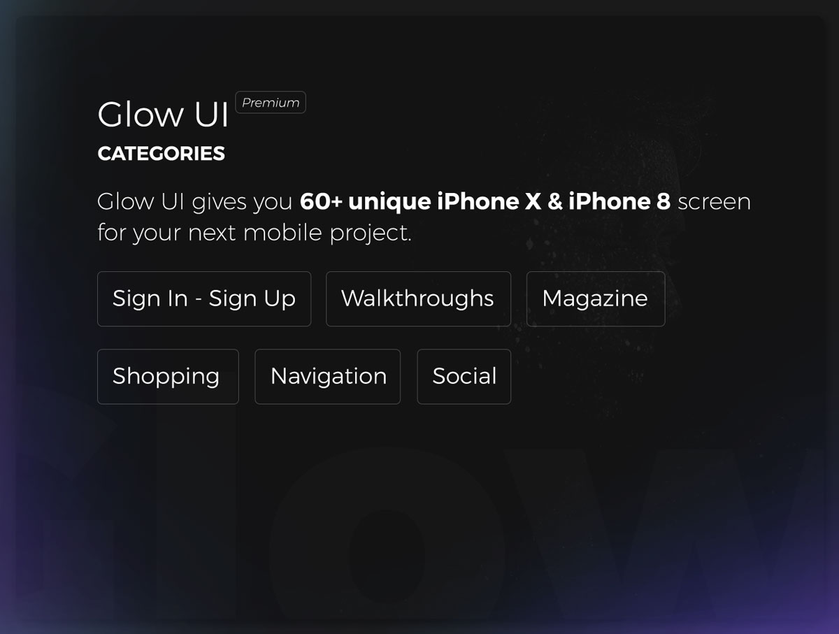 多功能社交商城导航APP UI套件 Glow UI_img_2