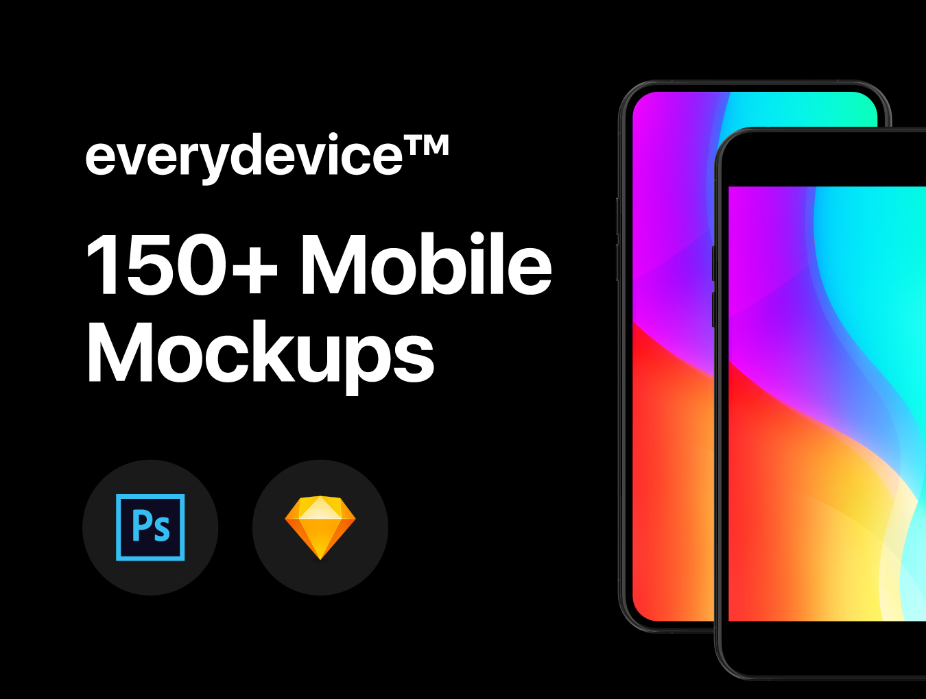 精美的150多种多角度通用手机样机 everydevice™ 150+ Mobile Mockups_img_2