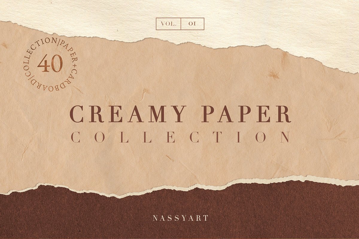 具有粗糙高分辨率的奶油纸系列纹理 Creamy Paper Collection_img_2