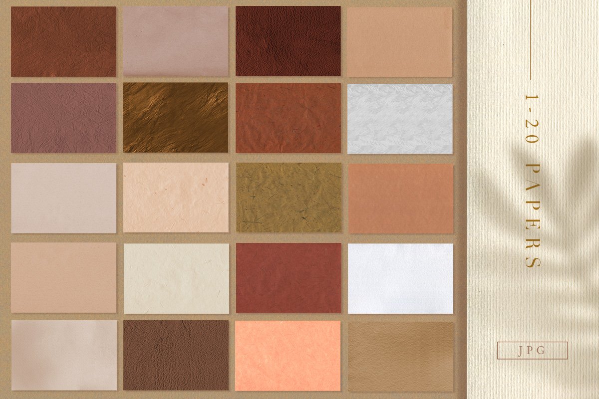 具有粗糙高分辨率的奶油纸系列纹理 Creamy Paper Collection_img_2